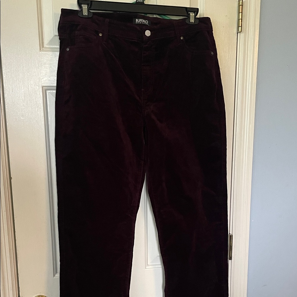 Buffalo David Bitton Deep Burgundy Velvet Trousers